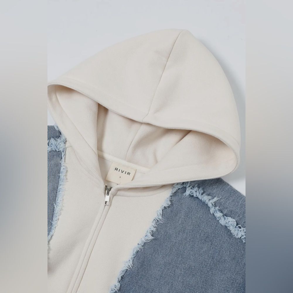 Denim Patchwork Hoodie - Picture 3 of 8